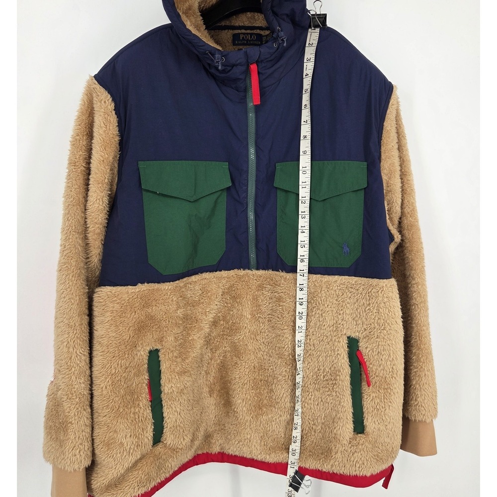 Polo Ralph Lauren Pile Fleece ColorBlock Hybrid 1/2 Zip Jacket Men's XXL Hooded - Picture 5 of 10